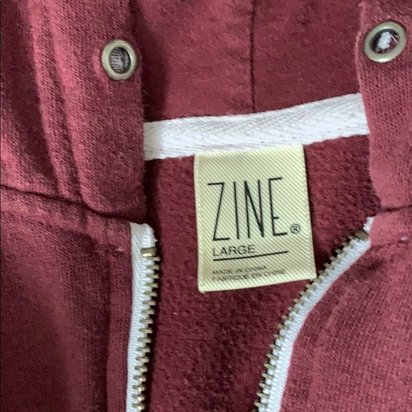 Maroon and gray zip up hoodie - Picture 2 of 3